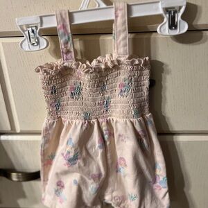 Garanimals Baby Girl Mermaid Smocked Romper 6-9M Cream Pastel Summer Outfit